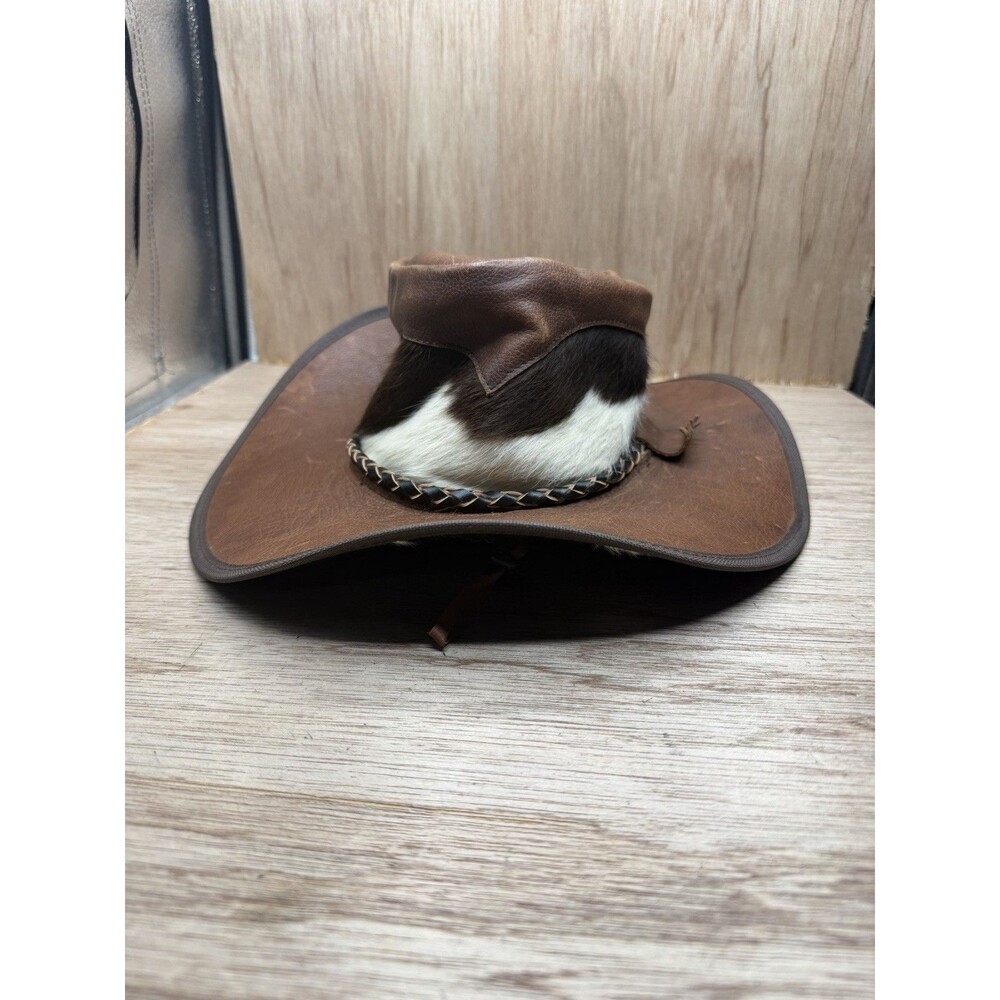 Md Cowhide Outback Western Hat Crocodile Dundee Style Hair On Hide